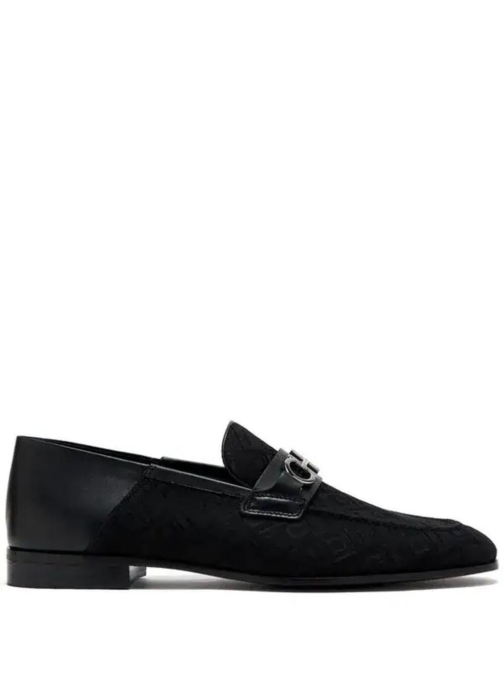 Ferragamo NIB Biarritz Gancini Patterned Loafers in Black Size 11